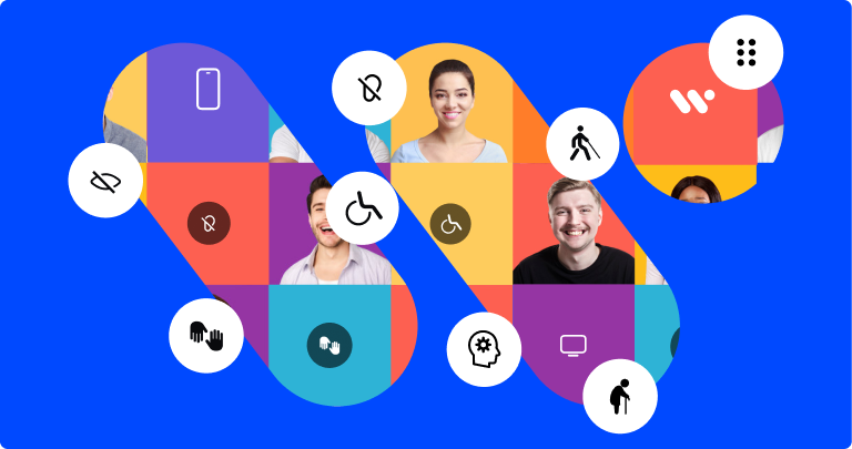 Cover image: The WeAccess.Ai logo on a blue background, with portraits of smiling people inside colored squares, surrounded by icons representing wheelchairs, vision, hearing, mental accessibility, and sign language1