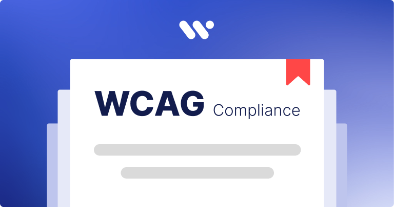 Cover image: The WeAccess.Ai logo on a blue background, with a WCAG Compliance label featuring a red ribbon in the center, surrounded by icons representing a person in a wheelchair, a person with a hearing impairment, sign language, an elderly person with