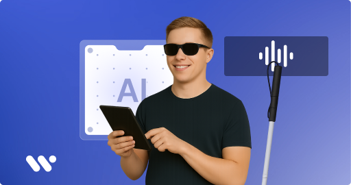 Görme engelli bir birey weaccess in yapay zeka destekli Metin seslendirme aracını kullanmakta
