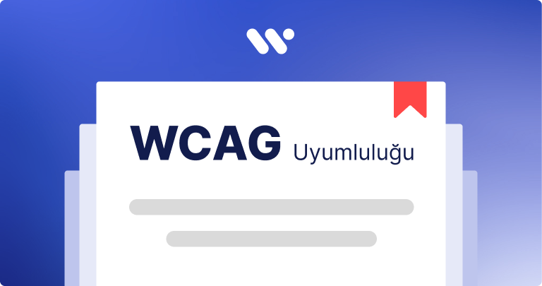 Kapak görseli: Mavi zemin üzerinde WeAccess.Ai logosu, merkezde kırmızı kurdeleli WCAG Uyumluluğu etiketi ve etrafında tekerlekli sandalye, işitme engeli, işaret dili, bastonlu yaşlı ve görme engelli birey, zihinsel erişilebilirlik ile kabartma yazı ikonl