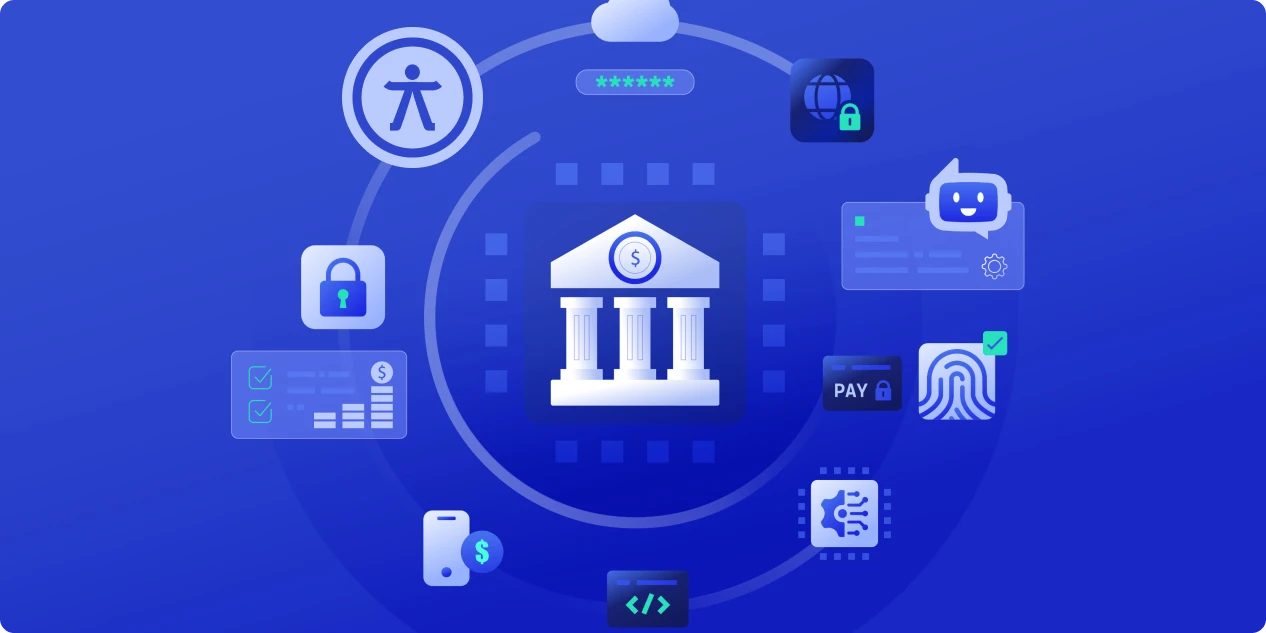 Kapak görseli: Mavi zemin üzerinde WeAccess.Ai logosu, merkezinde banka binası olan dairesel bir ekosistem grafiği ve çevresinde erişilebilirlik, dolar simgesi, kilit, ödeme, parmak izi ve yazılım kod ikonları1