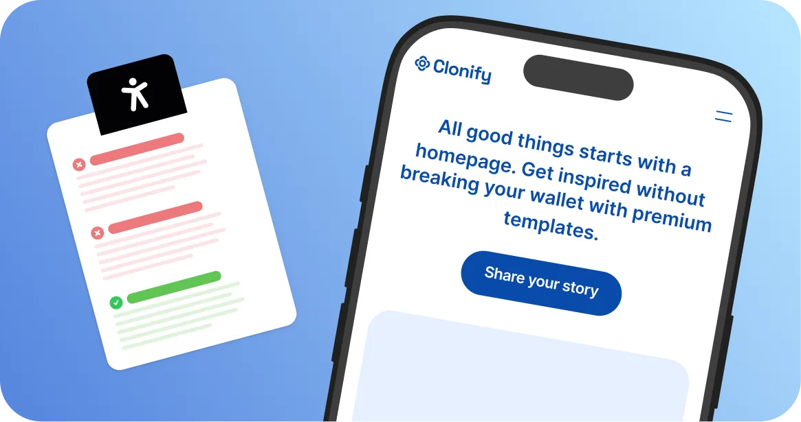 WeAccess.ai mobil erişilebilirlik kontrol listesi: başarısız ve başarılı maddeler ile bir akıllı telefon uygulama ekranı1