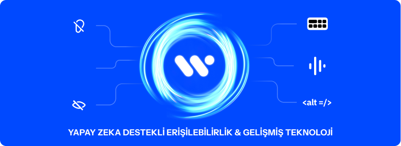 Kapak görseli: Mavi zemin üzerinde WeAccess.Ai logosu, WCAG Compliant rozeti, UI & UX Designer etiketi, renk paleti ve tipografi düzenleme paneli ile Kullanıcı Merkezli Tasarım, Yüksek Kontrast Oranı, Görsel Hiyerarşi ve Açıklayıcı İkonlar ayar anahtarlar