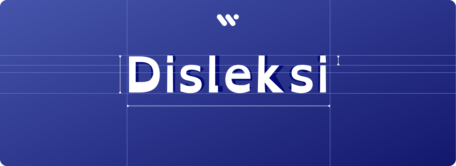 Kapak görseli: Koyu mavi zemin üzerinde WeAccess.Ai logosu, merkezde tipografi hizalama kılavuz çizgileri arasında büyük harflerle yazılmış Disleksi kelimesi