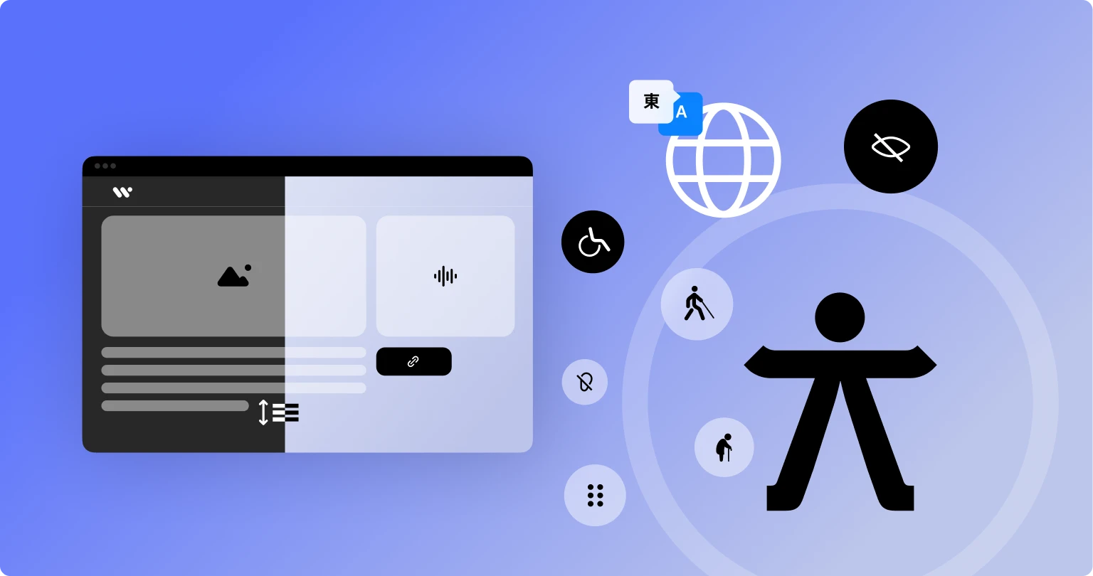 Kapak görseli: Mavi zemin üzerinde WeAccess.Ai logosu, merkezde web ve mobil uygulama arayüzü şablonları, WCAG rozeti, W3C logosu, grafik panelleri ile erişilebilirlik ve içerik kontrol ikonları